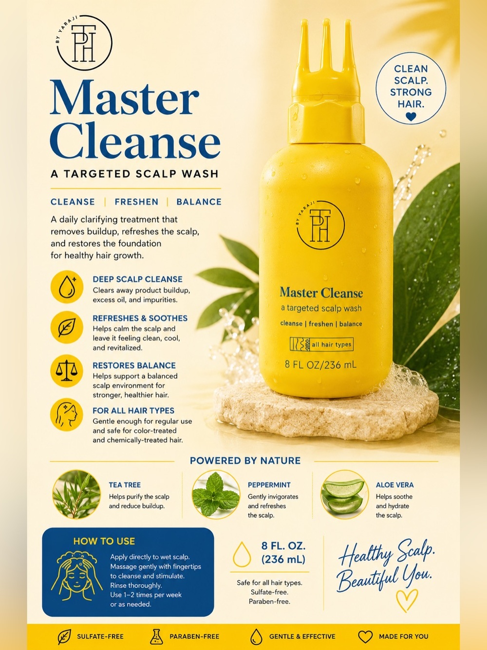 Master Cleanse Targeted Scalp Wash - Yellow Bottle
